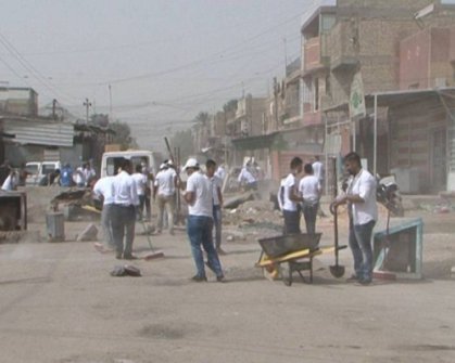 فتح شوارع واعادة تنظيم سوق شلال في منطقة الشعب ببغداد