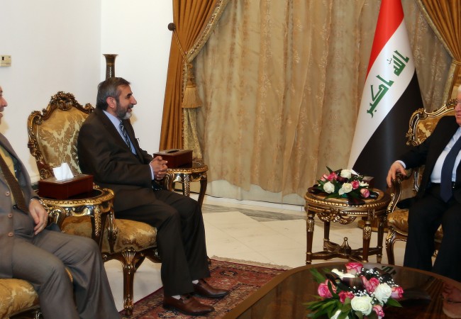 التطورات السياسية والامنية محور مباحثات رئيس الجمهورية مع  الأمين العام للإتحاد الإسلامي الكردستاني