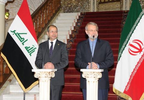 الجبوري يبحث مع  رئيس مجلس الشورى الايراني آليات تفعيل بنود مؤتمر برلمانات الدول الاسلامية