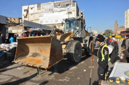 رفع التجاوزات عن ثلاثة شوارع رئيسية وسط بغداد