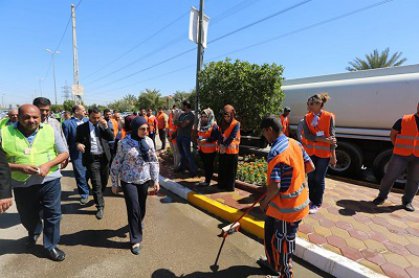 أمانة بغداد توجه بلدية الغدير بالإسراع في تأهيل شارع مضمار العابد