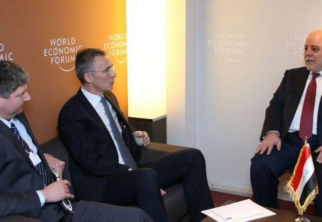 العبادي والأمين العام للناتو يبحثان تدريب القوات العراقية وخطورة الإرهاب على المنطقة