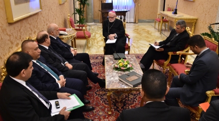 العراق والفاتيكان يتفقان على توقيع مذكرة تفاهم خاصة بالمشاورات السياسية