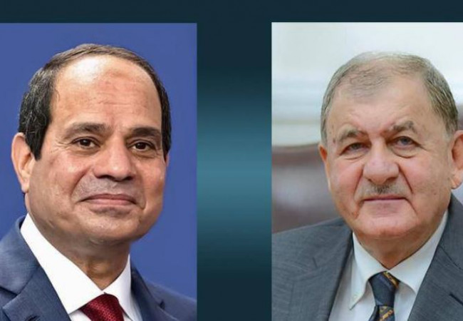 رئيسا العراق ومصر يؤكدان على ضرورة وقف العدوان على الشعب الفلسطيني