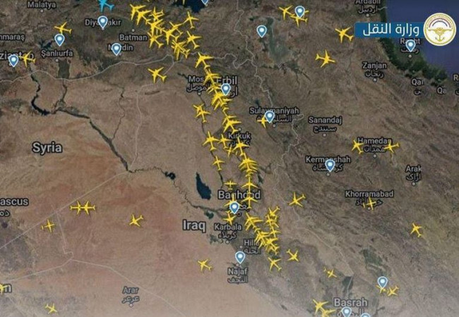 النقل تكشف عن زيادة في عدد الطائرات العابرة للأجواء العراقية