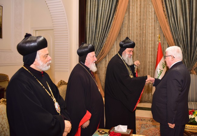 معصوم وبطريرك انطاكيا يبحثان اوضاع المسيحيين