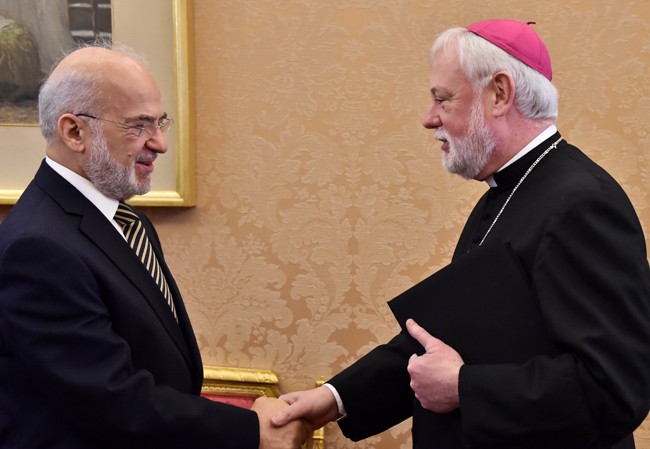 الجعفريّ لوزير خارجية الفاتكيان: الحرب على الإرهاب تخوضها جميع الديانات