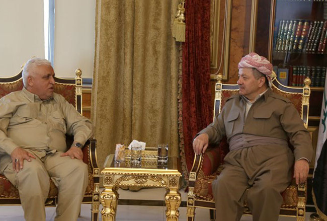 بارزاني والفياض يبحثان العلاقات بين المركز والاقليم ومراحل تحرير الموصل