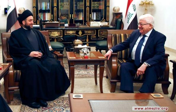 السيد الحكيم يبحث مع رئيس الجمهورية نتائج الجولة الاقليمية ومستجدات الاوضاع السياسية والامنية