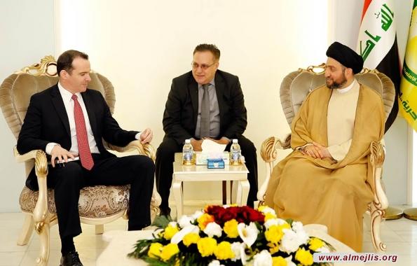 السيد عمار الحكيم يبحث مع مبعوث الرئيس الاميركي للتحالف الدولي الحرب على داعش وموضوعة الاصلاحات