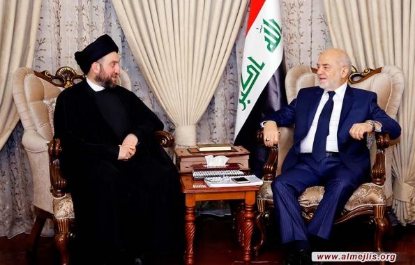 زعيم التحالف الوطني يؤكد خلال لقائه الجعفري اهمية وجود العراق بقوة في الفعاليات الدولية