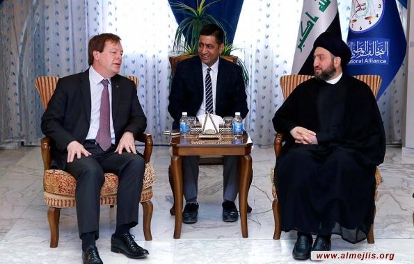 رئيس التحالف الوطني يبحث مع السفيرين البريطاني والكوري العلاقات الثنائية ومستجدات الاحداث في المنطقة